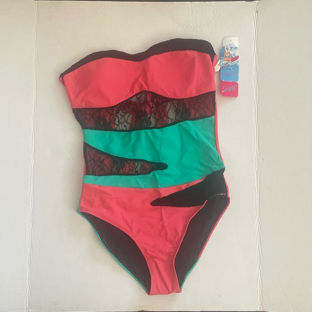 NWT Bandeau One-piece Swim Suit - size Medium